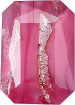 Octagon Faceted Pointed Back (Doublets) Crystal Glass Stone, Pink 17 With Silver (74000-Ag-00030-Tw), Czech Republic