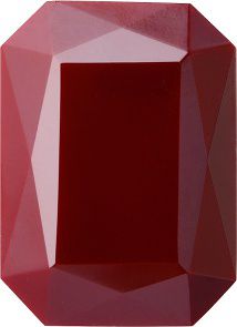 Octagon Faceted Pointed Back (Doublets) Crystal Glass Stone, Red 1 Opaque With Velvet (93202-V), Czech Republic