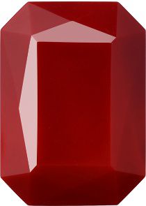 Octagon Faceted Flat Back Crystal Glass Stone, Red 1 Opaque (93202), Czech Republic