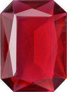 Octagon Faceted Pointed Back (Doublets) Crystal Glass Stone, Red 1 Transparent (70150-K), Czech Republic