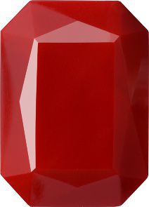 Octagon Faceted Pointed Back (Doublets) Crystal Glass Stone, Red 1 Opaque (93180), Czech Republic