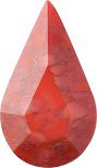 Pear Faceted Pointed Back (Doublets) Crystal Glass Stone, Red 3 Matrix Colours (Coral-Matrix), Czech Republic