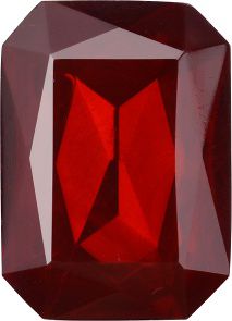 Octagon Faceted Pointed Back (Doublets) Crystal Glass Stone, Red 4 Transparent With Chrome (90070-Chr), Czech Republic