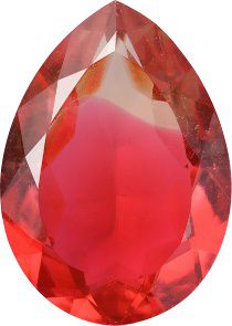 Pear Faceted Pointed Back (Doublets) Crystal Glass Stone, Red 5 Multicolours (Bi-8010K-7014K), Czech Republic