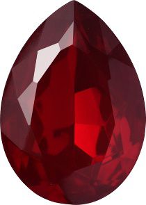 Pear Faceted Pointed Back (Doublets) Crystal Glass Stone, Red 6 Transparent With Aluminium (90080-Al), Czech Republic