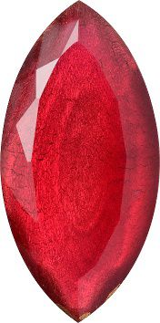 Navette Faceted Pointed Back (Doublets) Crystal Glass Stone, Red 10 With Gold (70350-K-Au), Czech Republic