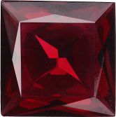 Square Faceted Pointed Back (Doublets) Crystal Glass Stone, Red 12 Transparent With Chrome (70350-K-St-Chr), Czech Republic