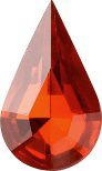 Pear Faceted Pointed Back (Doublets) Crystal Glass Stone, Red 12 Transparent With Aluminium (90040-St-Al), Czech Republic