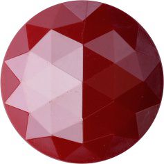Round Faceted Flat Back Crystal Glass Stone, Red 12 Opaque With Blue Hematite (93202-St-Bh), Czech Republic