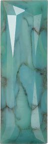 Rectangle Faceted Pointed Back (Doublets) Crystal Glass Stone, Turquoise 1 Matrix Colours (Turq-Matrix), Czech Republic