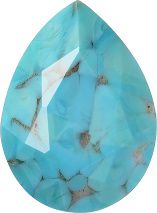 Pear Faceted Pointed Back (Doublets) Crystal Glass Stone, Turquoise 3 Matrix Colours (Blue-Turq-Matrix), Czech Republic