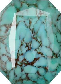 Octagon Faceted Pointed Back (Doublets) Crystal Glass Stone, Turquoise 5 Matrix Colours (A61), Czech Republic