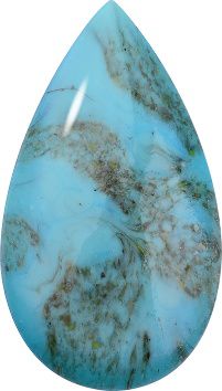 Pear Cabochons Flat Back Crystal Glass Stone, Turquoise 5 Matrix Colours (A134), Czech Republic