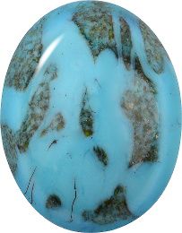 Oval Cabochons Flat Back Crystal Glass Stone, Turquoise 5 Matrix Colours (A134), Czech Republic