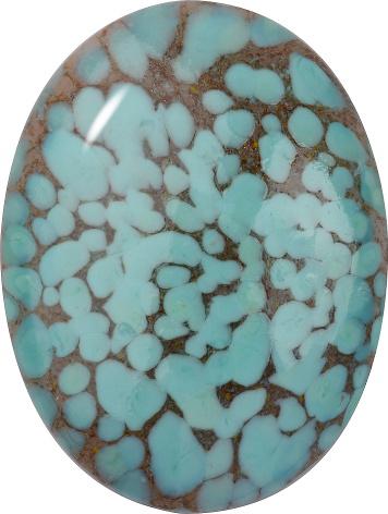 Oval Cabochons Flat Back Crystal Glass Stone, Turquoise 6 Matrix Colours (Turq-Matrix), Czech Republic