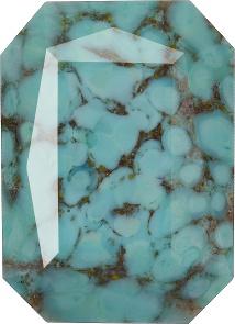 Octagon Faceted Pointed Back (Doublets) Crystal Glass Stone, Turquoise 6 Matrix Colours (Turq-Matrix), Czech Republic