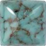 Square Cabochons Flat Back Crystal Glass Stone, Turquoise 6 Matrix Colours (Turq-Matrix), Czech Republic