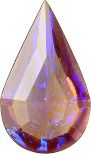 Pear Faceted Pointed Back (Doublets) Crystal Glass Stone, Violet 8 Mexico Opals (Mex-20), Czech Republic