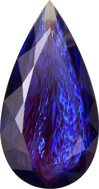 Pear Faceted Pointed Back (Doublets) Crystal Glass Stone, Violet 9 Mexico Opals (Mex-19), Czech Republic