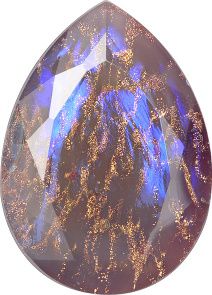 Pear Faceted Flat Back Crystal Glass Stone, Violet 17 Specials (01558), Czech Republic