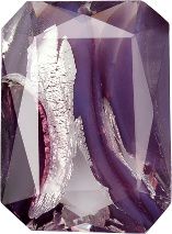 Octagon Faceted Pointed Back (Doublets) Crystal Glass Stone, Violet 17 With Silver (24050-Ag-00030-Tw), Czech Republic