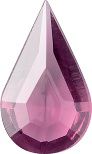 Pear Faceted Pointed Back (Doublets) Crystal Glass Stone, Violet 18 Transparent (20020), Czech Republic