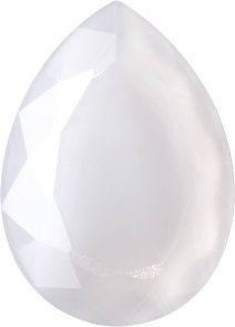 Pear Faceted Flat Back Crystal Glass Stone, White 1 Milky Colours (Milky-White-Intense), Czech Republic