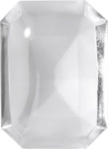 Octagon Cabochons Pointed Back Crystal Glass Stone, White 3 Transparent (00030), Czech Republic