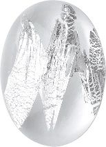 Oval Cabochons Flat Back Crystal Glass Stone, White 3 With Silver (00030-Ag-Tw), Czech Republic