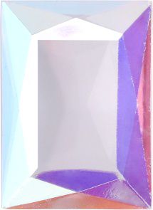 Rectangle Faceted Pointed Back (Doublets) Crystal Glass Stone, White 8 Transparent With Ab (000300-Abp), Czech Republic