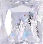 Square Faceted Pointed Back (Doublets) Crystal Glass Stone, White 8 With Silver (00030-Ag-Tw-Abb), Czech Republic