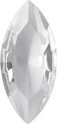 Navette Faceted Pointed Back (Doublets) Crystal Glass Stone, White 12 Transparent (00030), Czech Republic
