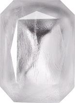 Octagon Faceted Pointed Back (Doublets) Crystal Glass Stone, White 13 With Silver (00039), Czech Republic