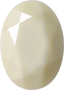 Oval Faceted Pointed Back (Doublets) Crystal Glass Stone, Yellow 1 Opaque (83520), Czech Republic