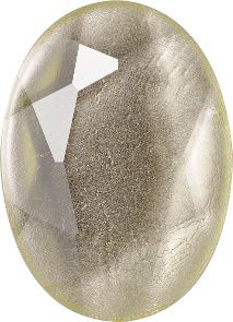 Oval Faceted Flat Back Crystal Glass Stone, Yellow 2 With Silver (80109), Czech Republic
