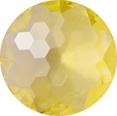 Round Faceted Pointed Back (Doublets) Crystal Glass Stone, Yellow 5 Transparent (80110), Czech Republic