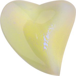 Heart Cabochons Pointed Back Crystal Glass Stone, Yellow 6 Mexico Opals (16015), Czech Republic