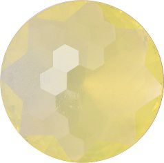 Round Faceted Pointed Back (Doublets) Crystal Glass Stone, Yellow 10 Milky Colours (Milky-Yellow), Czech Republic
