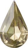 Pear Faceted Pointed Back (Doublets) Crystal Glass Stone, Yellow 11 Transparent With Aluminium (10010-Al), Czech Republic