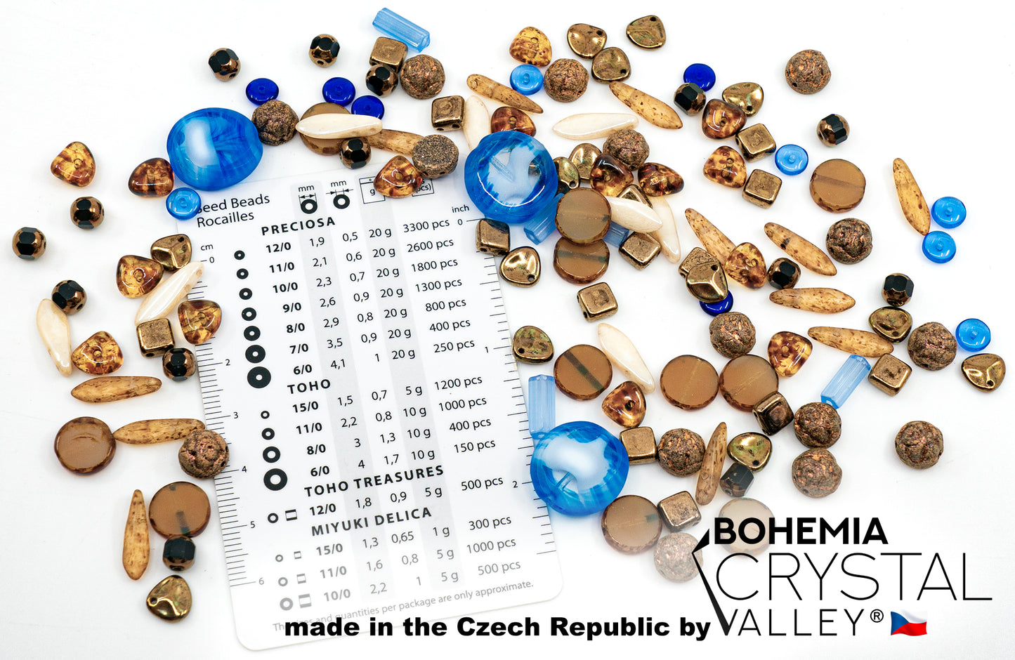 捷克玻璃珠的限量混合,哑光和光面,刻面火抛光剂,手工制作套件,黑铜