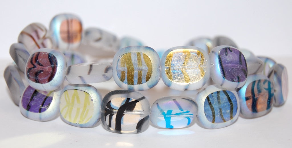 Table Cut Round Candy Beads, (8996 Ab), Glass, Czech Republic