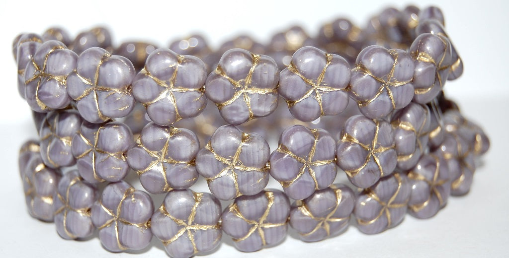 5-Petal Flower Pressed Glass Beads, (26016 54202), Glass, Czech Republic