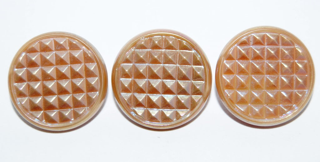 Czech Glass Hand Made Button Knob, Kb 40G (KB-40G), Glass, Czech Republic