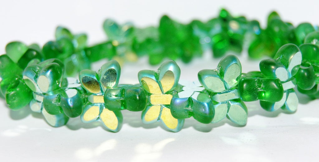 Table Cut Butterfly Beads, 50040 Ab (50040-AB), Glass, Czech Republic