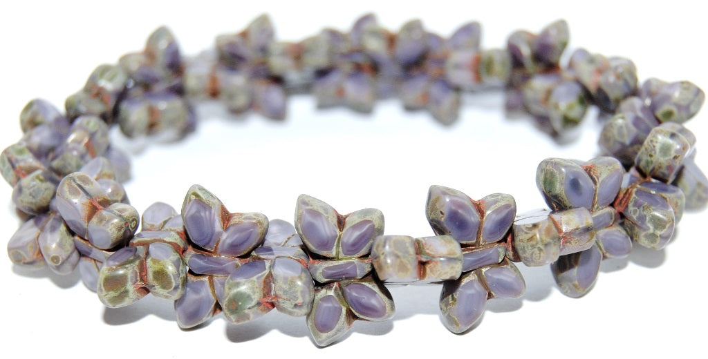 Table Cut Butterfly Beads, Violet Moonlight Stain Strong (26016-86805), Glass, Czech Republic