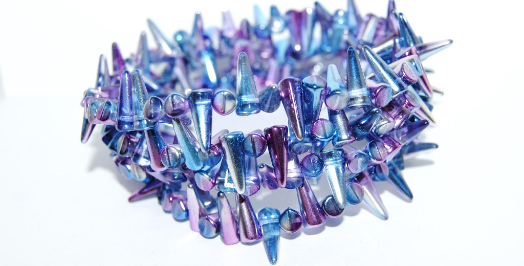 Spike Thorn Beads Crystal Glossy Blue Violet (00030-48102), Glass, Czech Republic