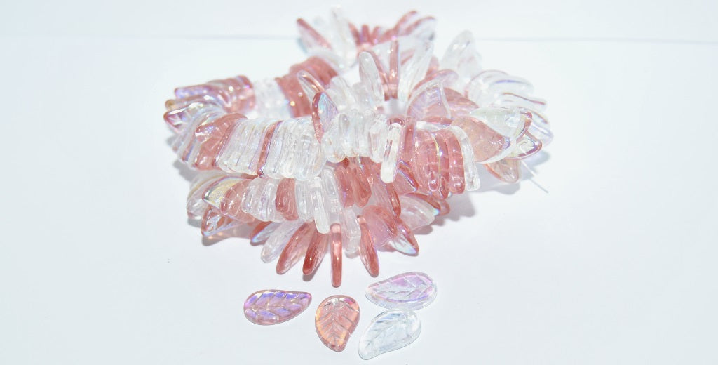 Czech Glass Hand Made Lampwork Beads Lines With Aventurine, 149 Mixed Colors Crystal Transparent Pink Ab (149-MIX-00030-70110-AB), Glass, Czech Republic