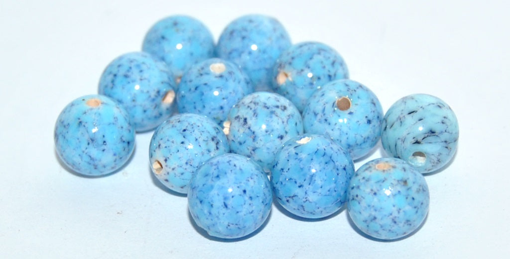 Czech Glass Hand Made Round Lampwork Beads Stone Effect, (K), Glass, Czech Republic
