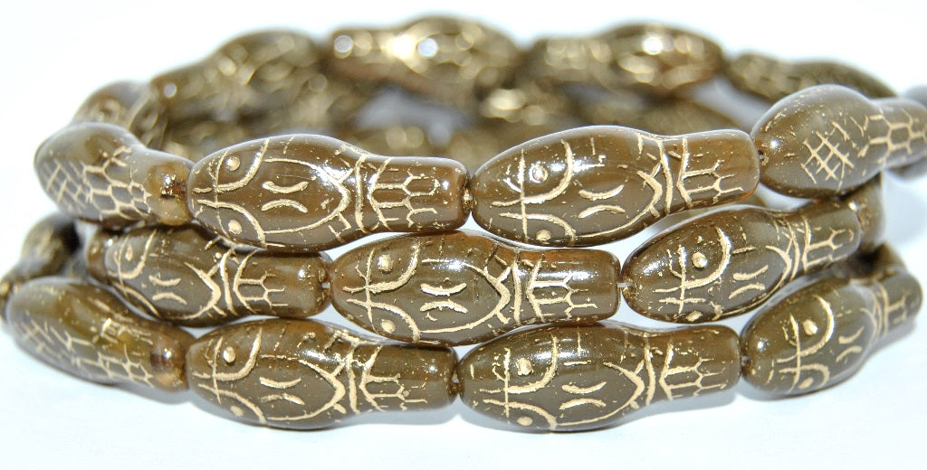 Snake Head Pressed Glass Beads, (16617 54202), Glass, Czech Republic