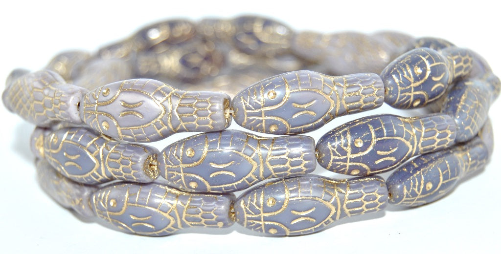 Snake Head Pressed Glass Beads, (21350 54202), Glass, Czech Republic